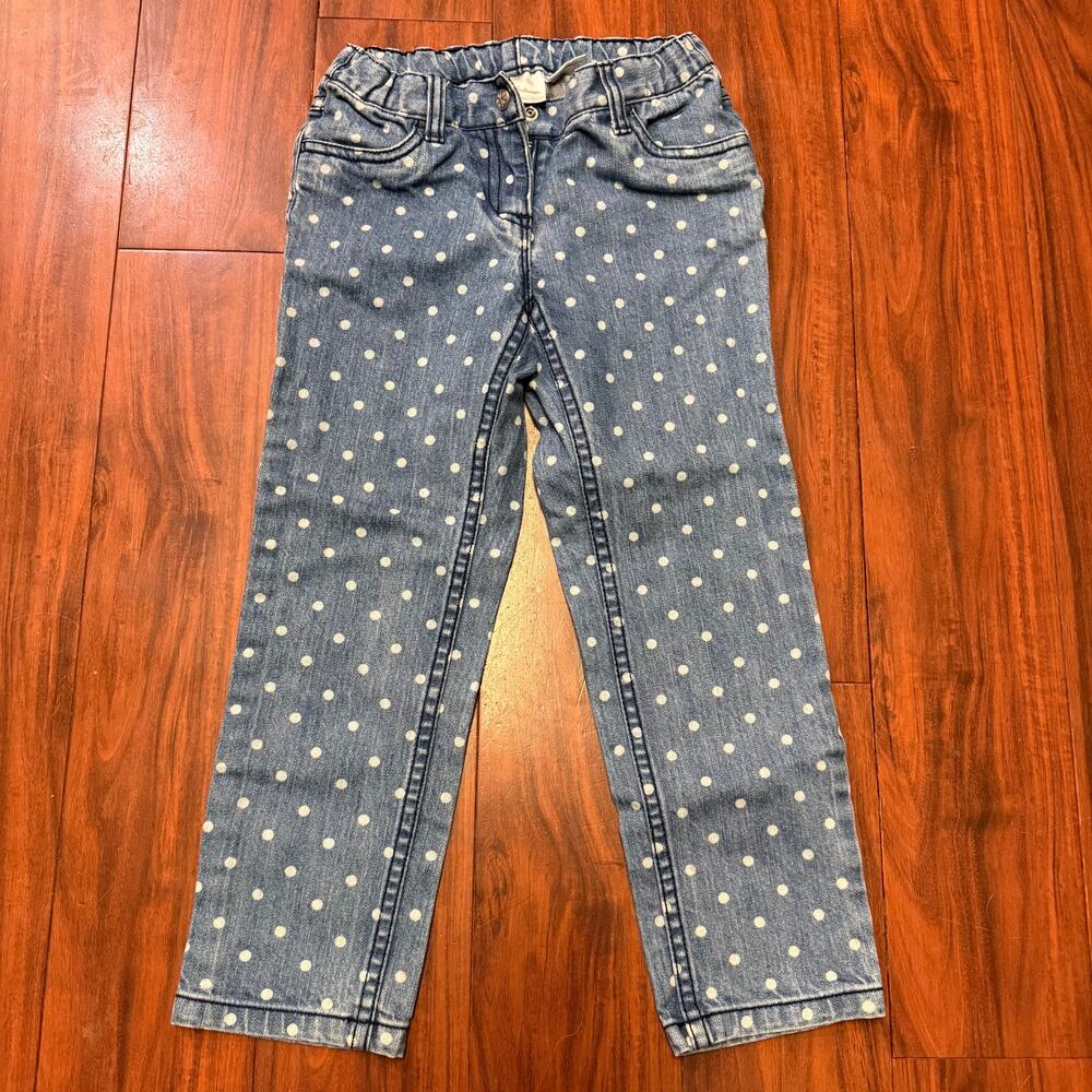 Hanna Andersson Not So Skinny Dot Jeans Girls Size 120 (US 6/7)